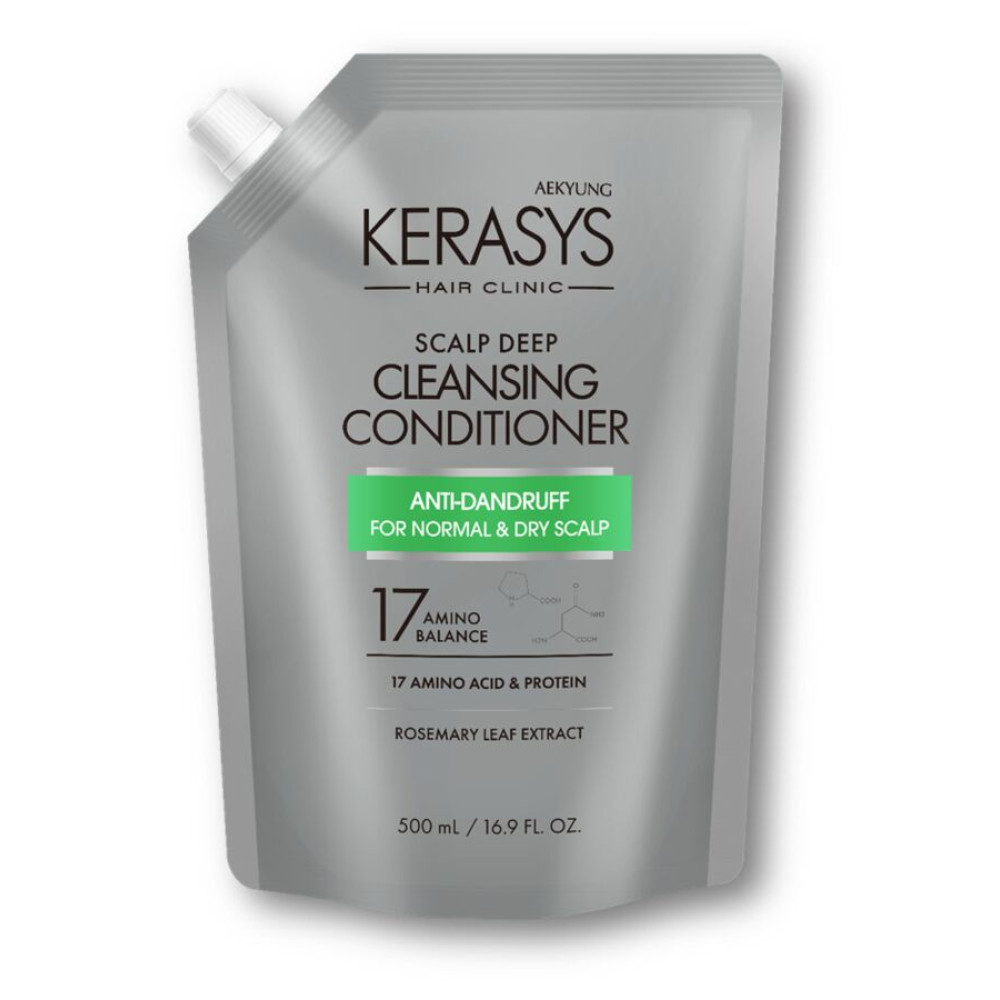 Aekyung Kerasys Hair Clinic Scalp Deep Cleansing Кондиционер для волос Уход за сухой кожей головы 500 мл запасной блок