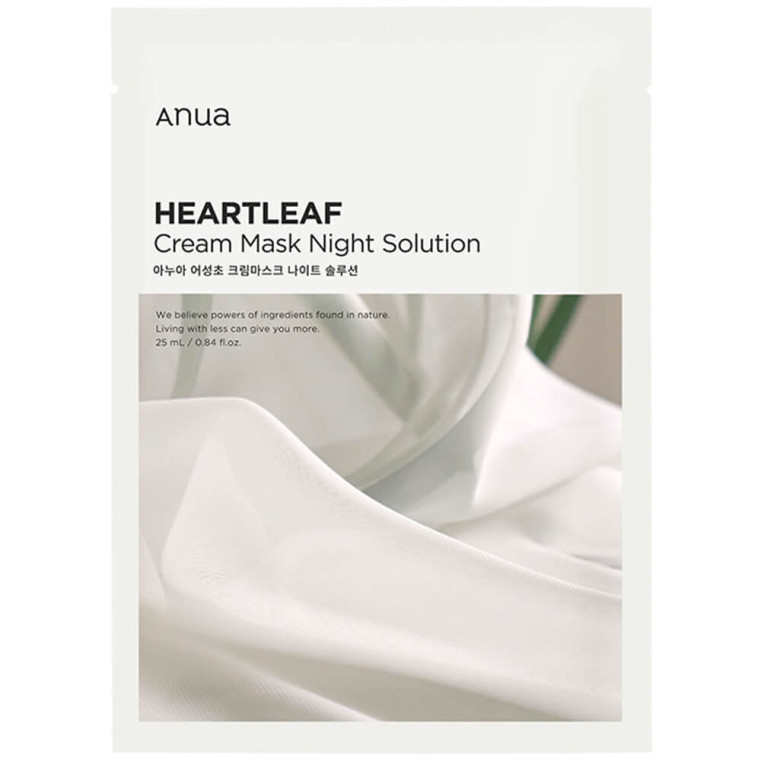 Anua Heartleaf Cream Mask Night Solution Барьерная тканевая крем-маска с хауттюйнией