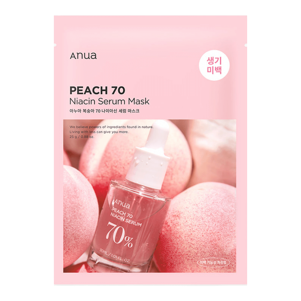 Anua Peach 70% Niacin Serum Mask Тканевая маска с персиком для сияния кожи