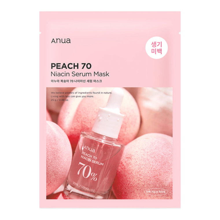 Anua Peach 70% Niacin Serum Mask Тканевая маска с персиком для сияния кожи