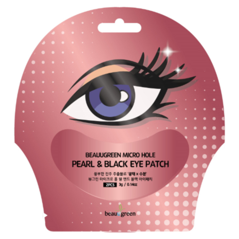 BeauuGreen Micro Hole Pearl & Black Eye Patch Гидрогелевые микропористые патчи с жемчугом и экстрактом трюфеля