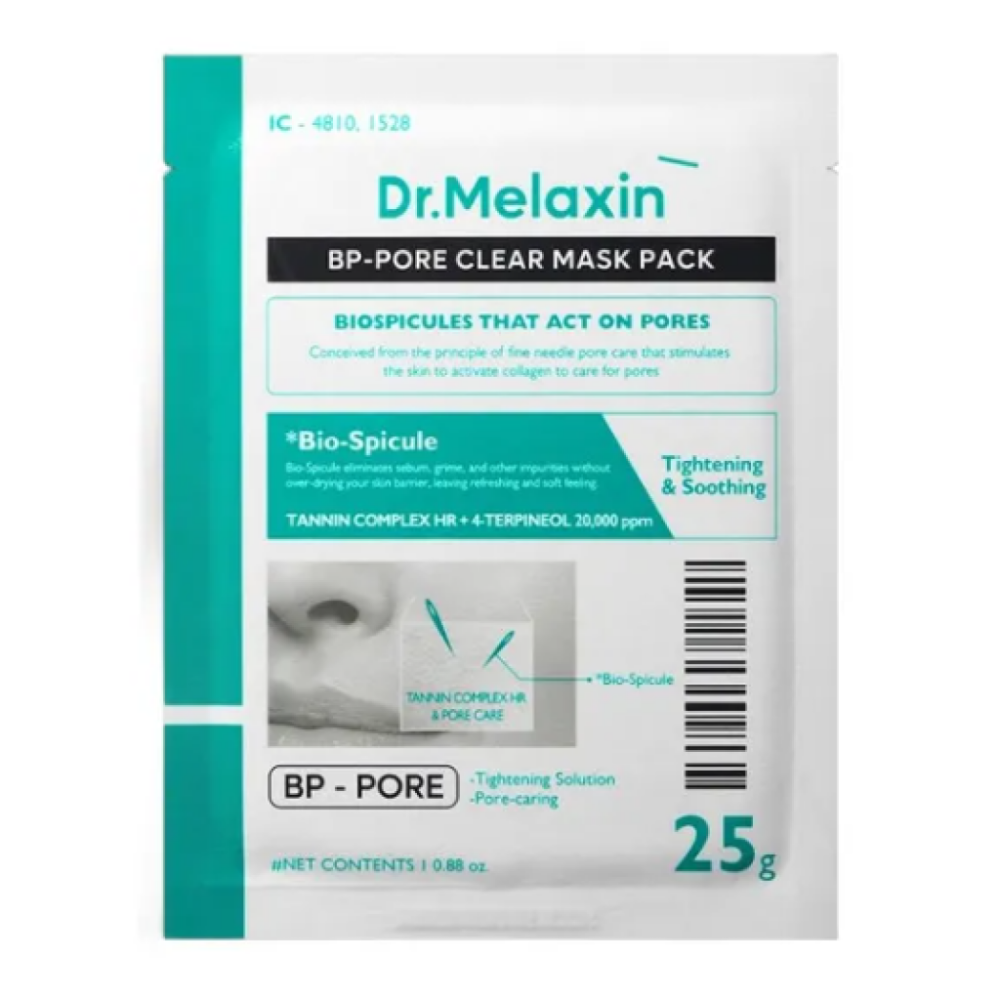 Dr. Melaxin BP Pore Clear Facial Mask Маска тканевая для лица с биоспикулами для ухода за порами