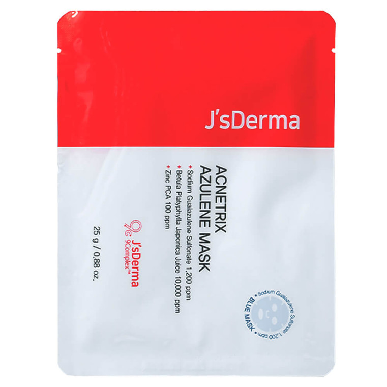 J's Derma Acnetrix Azulene Mask Успокаивающая маска с азуленом и берёзовым соком