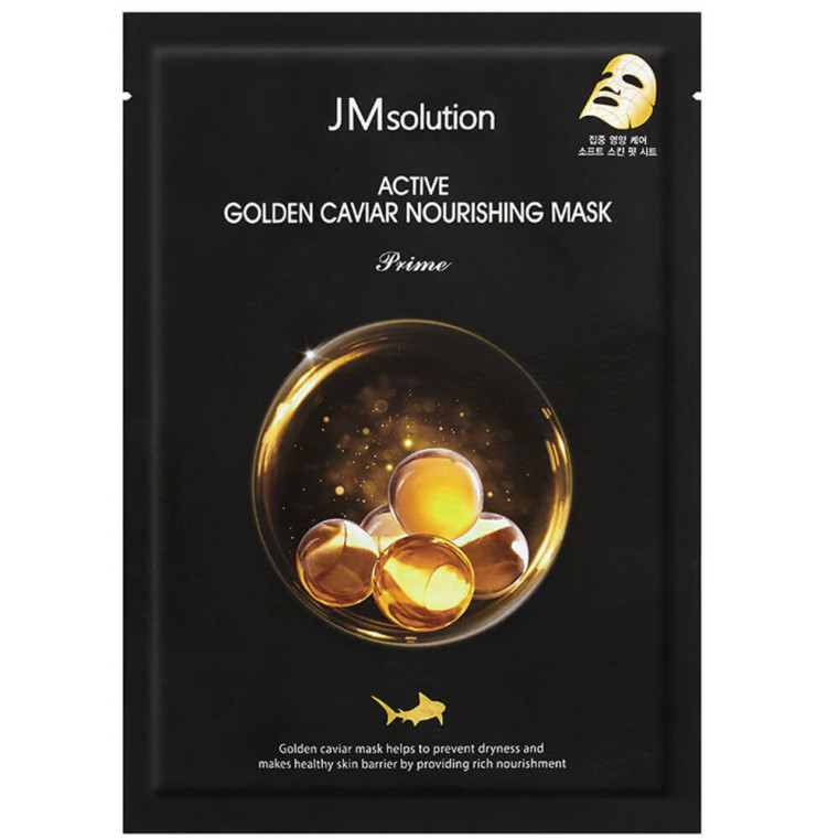JM Solution Active Golden Caviar Nourishing Mask Prime Ультратонкая тканевая маска с золотом и икрой