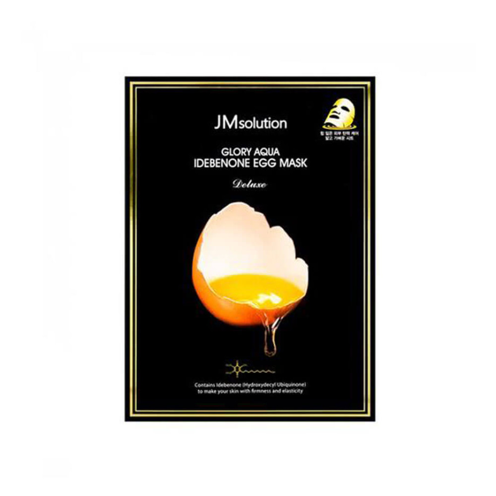 JM Solution Glory Aqua Idebenone Egg Mask Осветляющая яичная тканевая маска с идебеноном