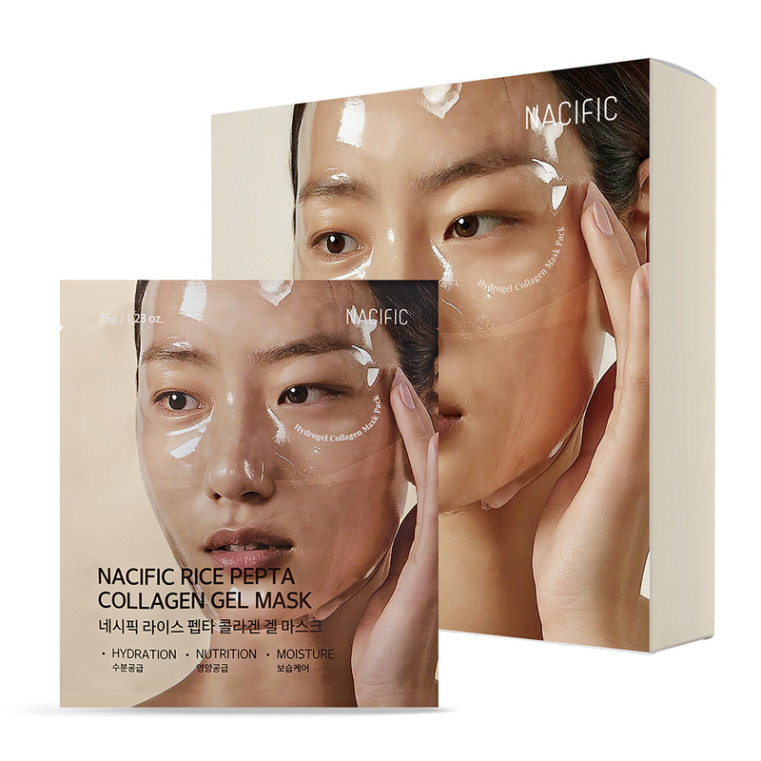 NACIFIC Rice Pepta Collagen Gel Facial Mask Увлажняющая восстанавливающая гелевая маска с пептидами