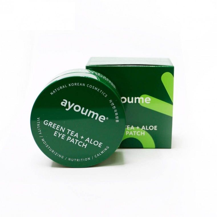 Ayoume Green Tea + Aloe Eye Patch Патчи с экстрактами зеленого чая и алое
