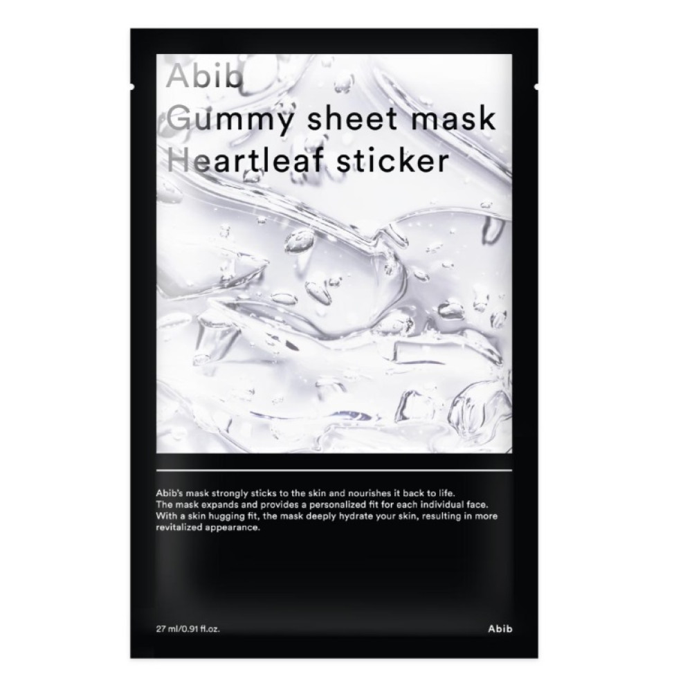 Abib Gummy Sheet Mask Heartleaf Sticker Успокаивающая маска для чувствительной и проблемной кожи
