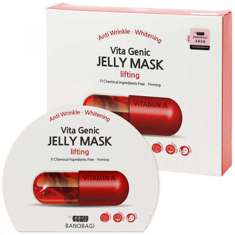 BanoBagi Vita Genic Lifting Jelly Mask - Маска тканевая с витамином А на основе липосомного желе, 10шт.