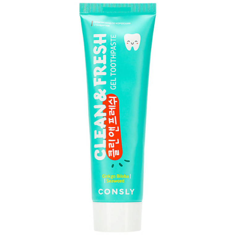 Consly Clean&Fresh Gingko Biloba & Seaweed Gel Toothpaste Гелевая зубная паста с экстрактами Гинкго Билоба и Морских Водорослей 