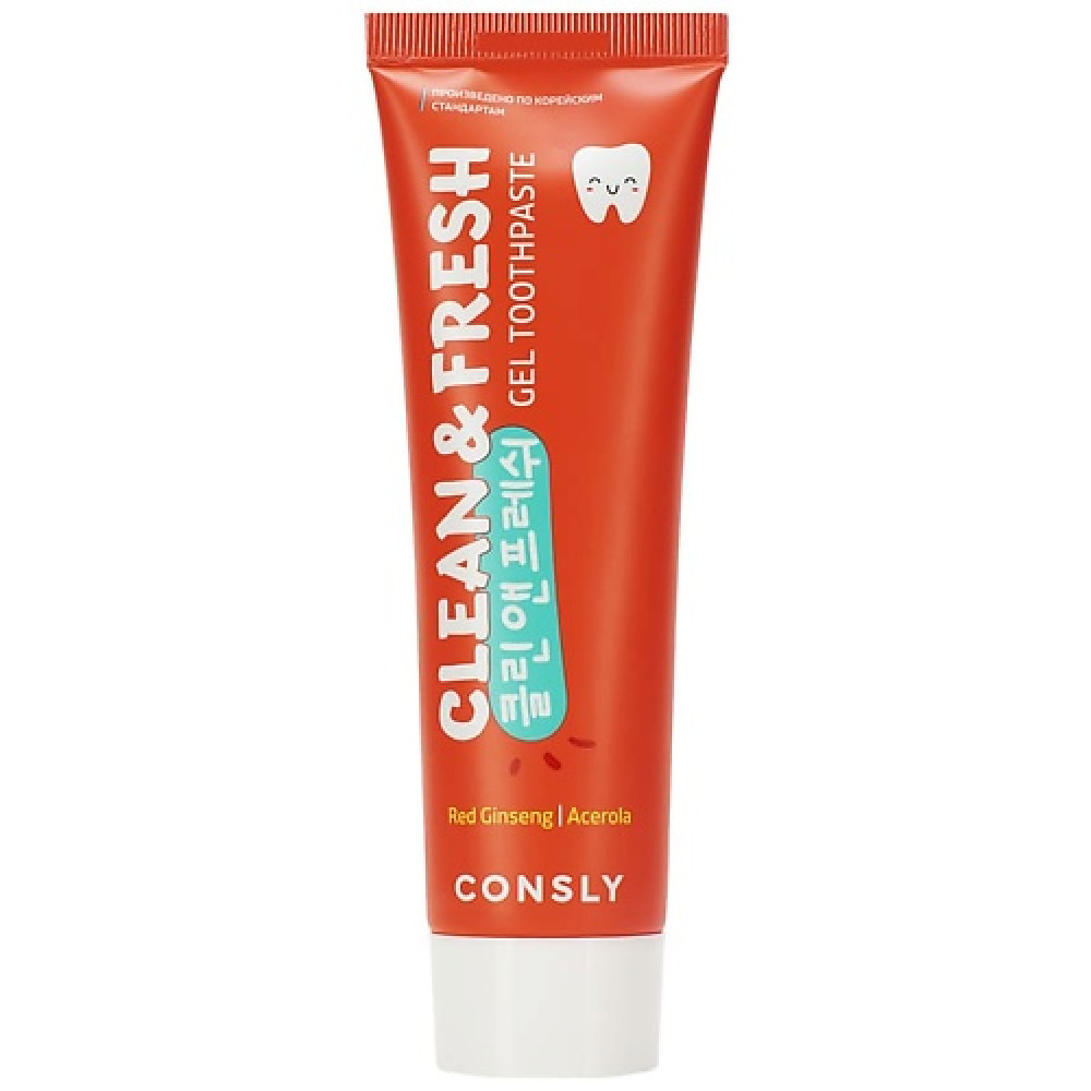 Consly Clean&Fresh Red Ginseng & Acerola Gel Toothpaste Гелевая зубная паста с экстрактами Красного Женьшеня и Ацеролы