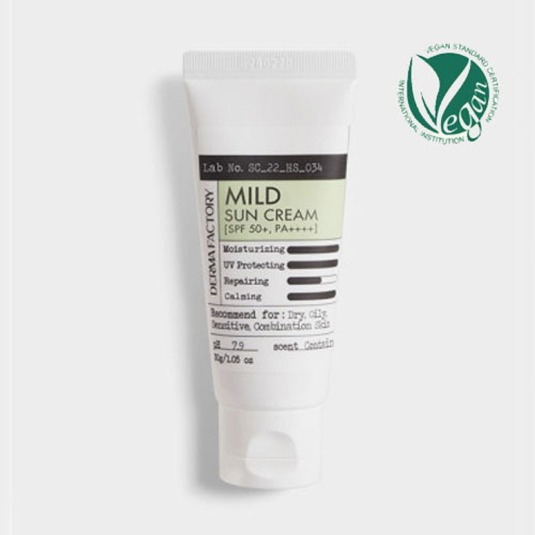 Derma Factory Mild Sun Cream Мягкий солнцезащитный крем SPF 50+ PA++++, 30мл