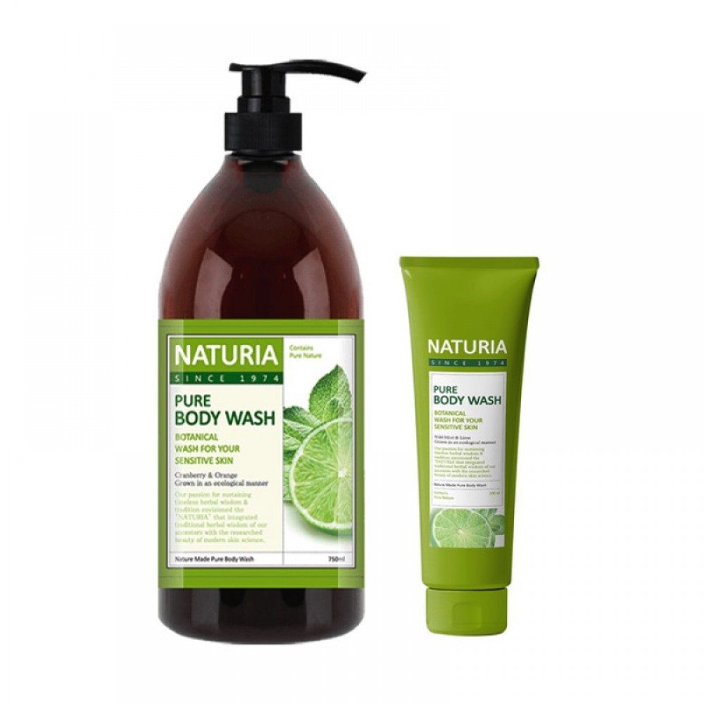 EVAS Naturia Pure Body Wash Wild Mint & Lime Гель для душа с ароматом мяты, эвкалипта и лайма
