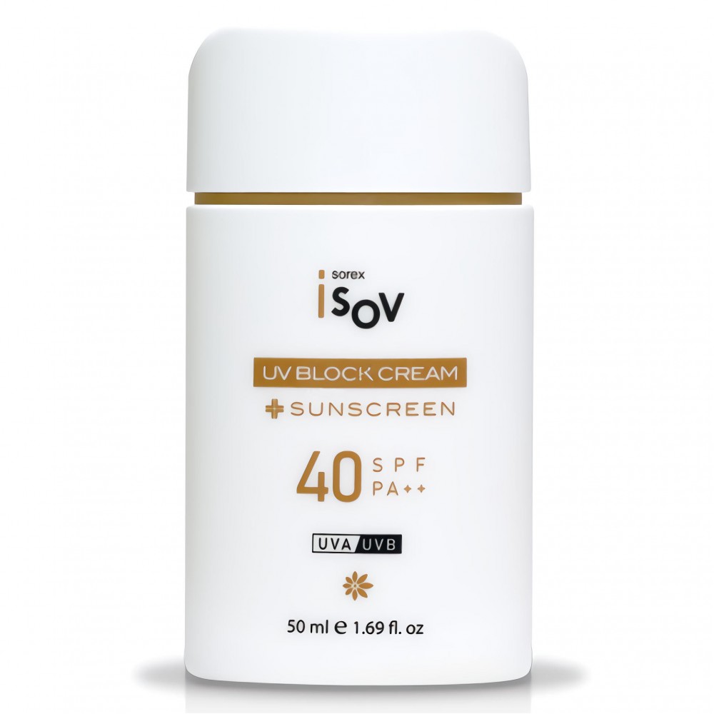 ISOV UV Block Cream Противоотечный солнцезащитный крем с экстрактом брокколи SPF 40++ PA++