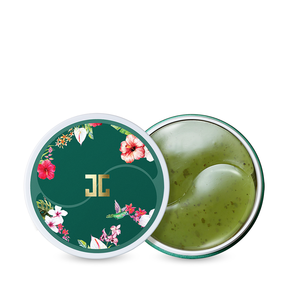 JayJun Green Tea Eye Gel Patch Гидрогелевые патчи с лепестками зелёного чая