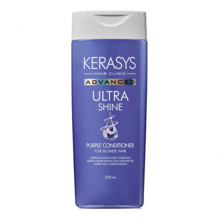 Kerasys Advanced Ultra Shine Purple Ампульный Кондиционер с церамидными ампулами, Идеальный блонд