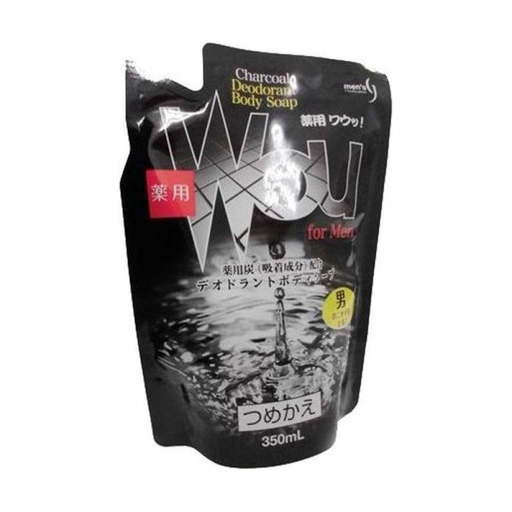 Kumano WOU Charcoal Deodorant Body Soap For Man Жидкое мыло для тела дезодорирующее лечебное c древесным углем для мужчн