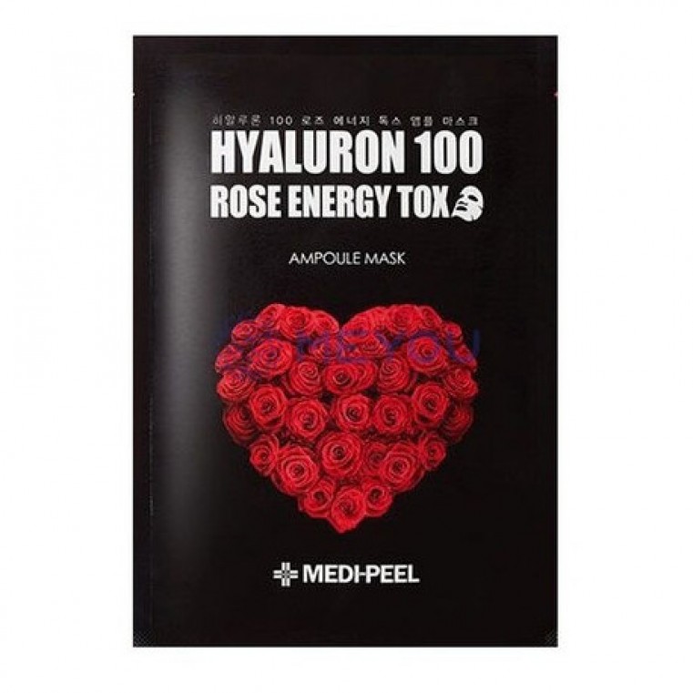 MEDI-PEEL Hyaluron 100 Rose Energy Tox Ампульная омолаживающая маска с розой