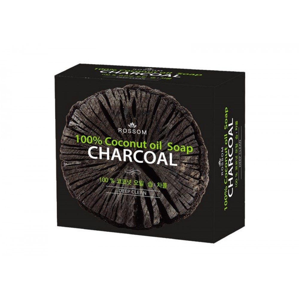 Pure coconut oil chacoal soap Мыло из 100% масла кокоса с с древесным углем, глубокоочищающее