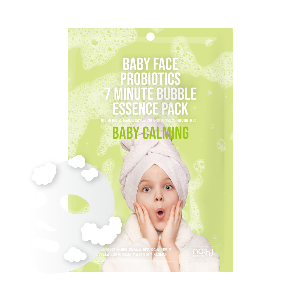 NO:HJ Baby Face Probiotics 7 Minute Bubble Essence Pack Baby Calming Пузырьковая маска с пробиотиками успокаивающая