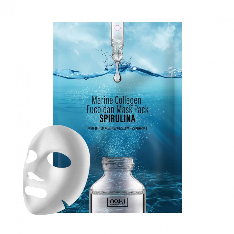 NO:HJ Marine Collagen Fucoidan Mask Pack SPIRULINA Увлажняющая, антиоксидантная маска с коллагеном и спирулиной