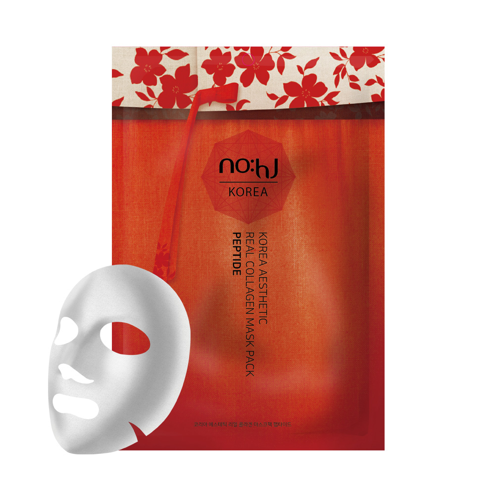 NO:HJ Korea Aesthetic Real Collagen Mask Pack PEPTIDE Омолаживающая маска с коллагеном и пептидами