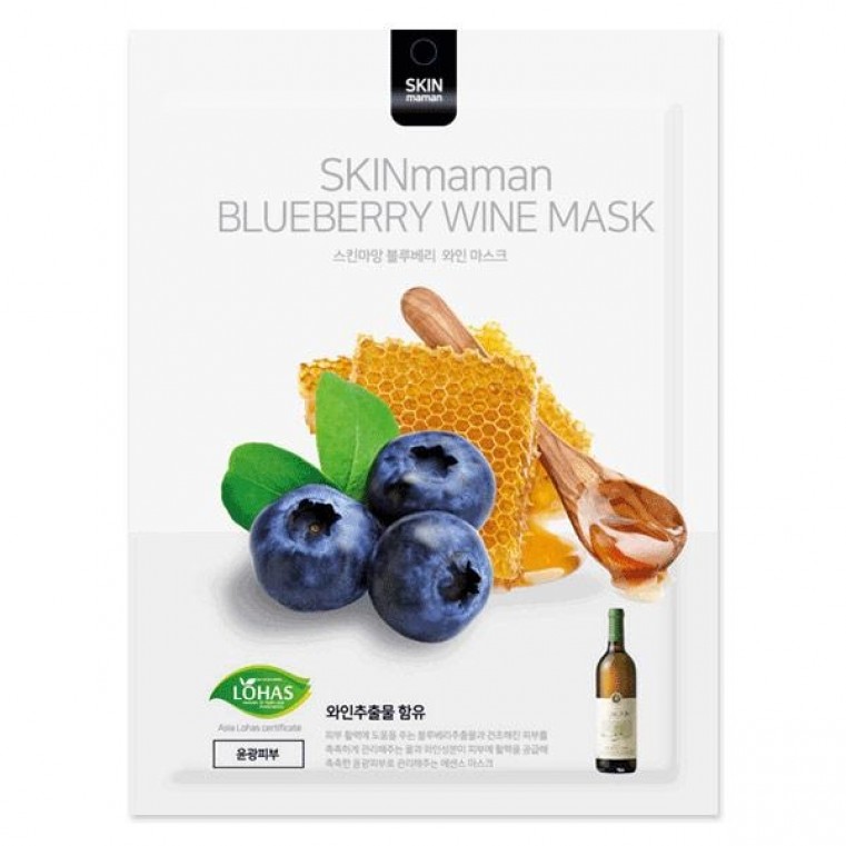 No:Hj Skin Maman Persimmon Wine Mask Pack Blueberry Антиоксидантная маска для тусклой кожи