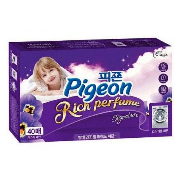 Pigeon Rich Perfume Signature Dryer Sheet Mystic Rain Кондиционер для белья 40шт