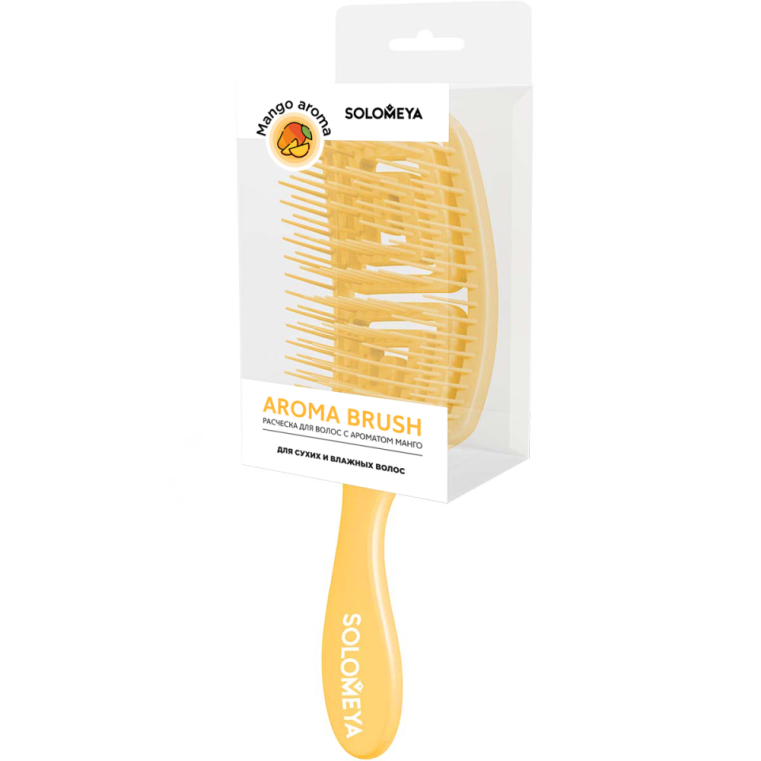 Solomeya Solomeya Wet Detangler Brush Rectangular Mango Расческа для сухих и влажных волос АРОМАТ  МАНГО