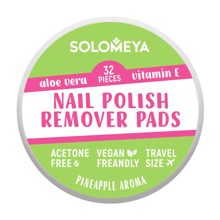 SOLOMEYA Nail Polish Remover Pads Acetone Free Салфетки для снятия лака без ацетона