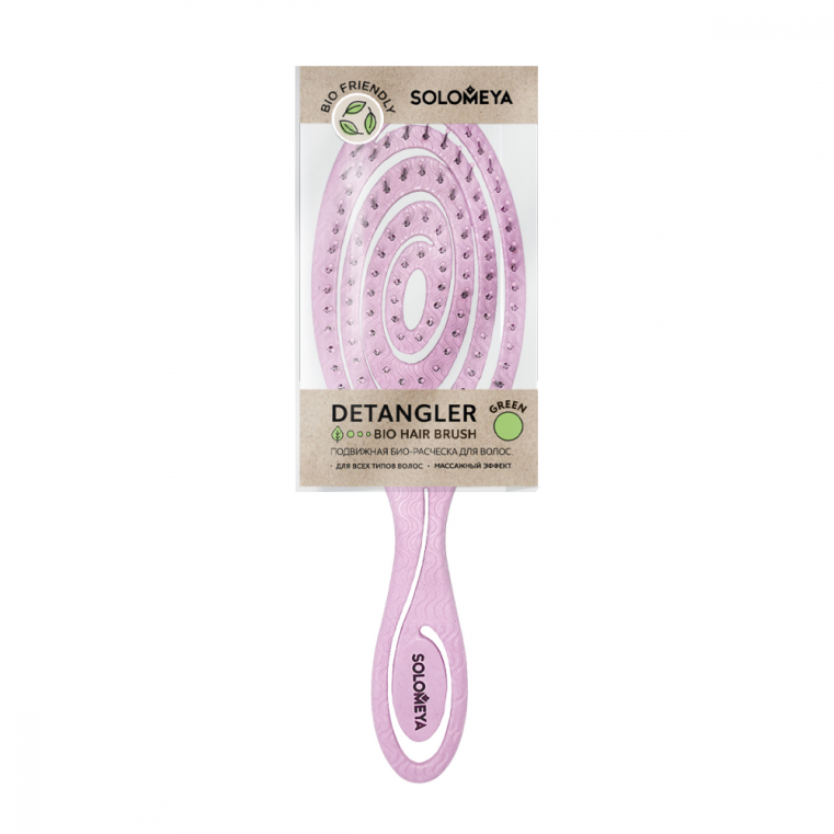 Solomeya Detangling Bio Hair Brush Light Pink Подвижная био-расческа для волос