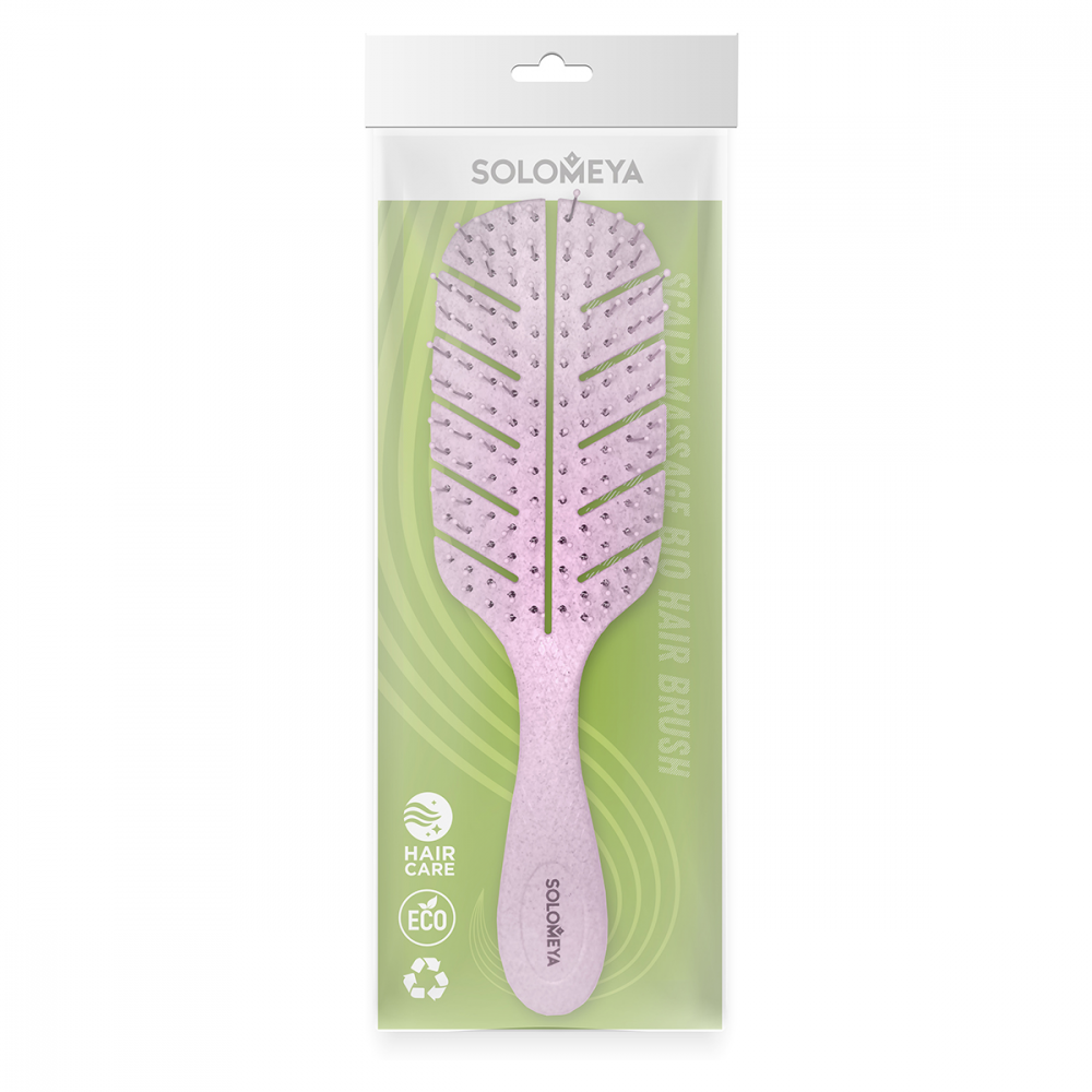 Solomeya Scalp Massage Bio Hair Brush Light Pink Расческа био для волос массажная СВЕТЛО-РОЗОВАЯ