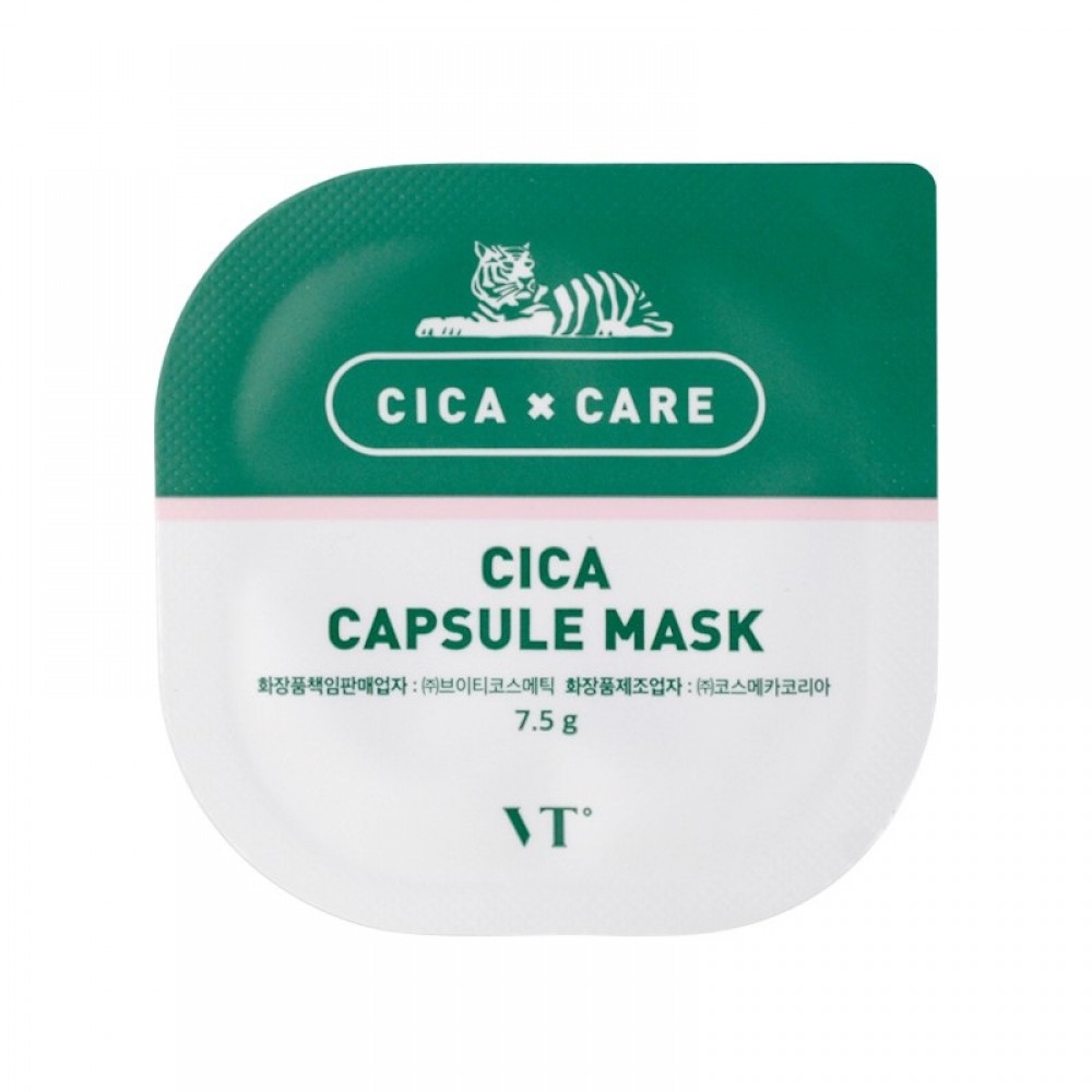 VT Cosmetics Cica Capsule Mask Успокаивающая глиняная маска с центеллой  7,5ml