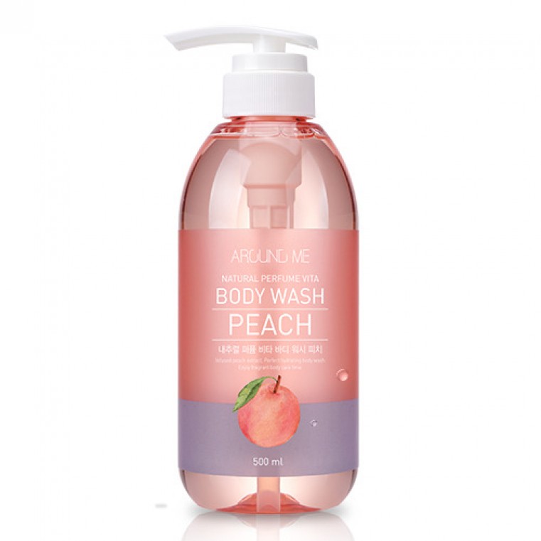 Welcos AROUND ME Natural Perfume Vita Body Wash Peach Гель для душа с экстрактом персика 