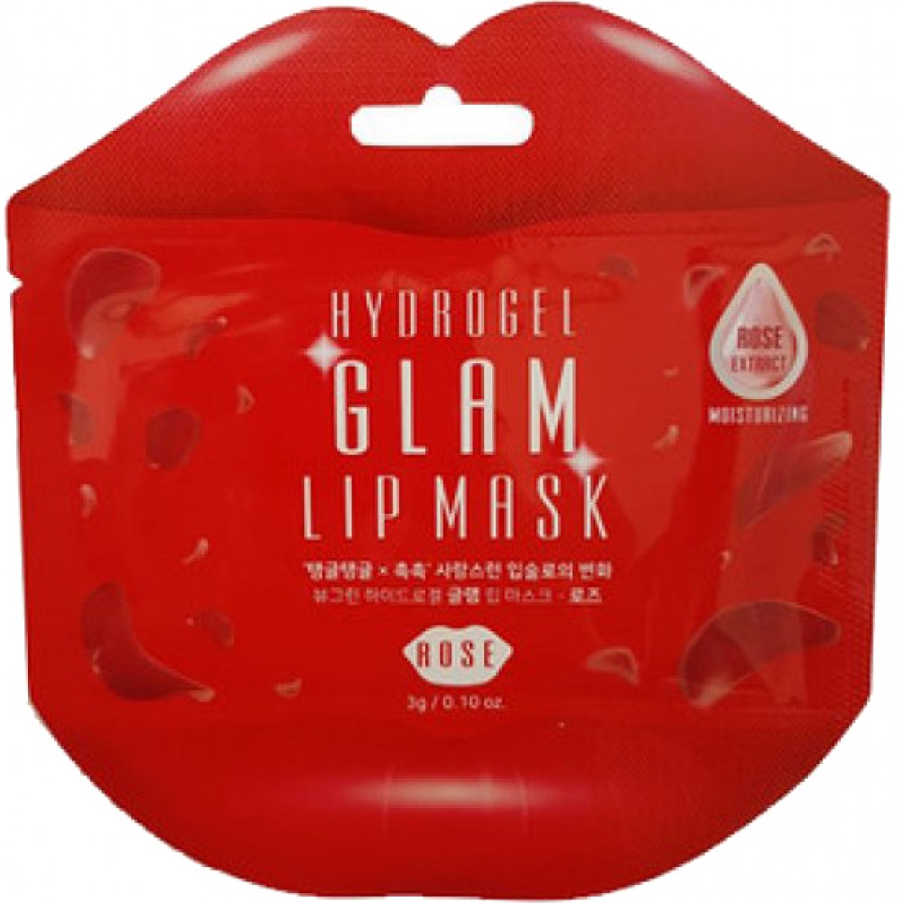 BeauuGreen Hydrogel Glam Lip Mask Rose Патчи для губ гидрогелевые  с розой