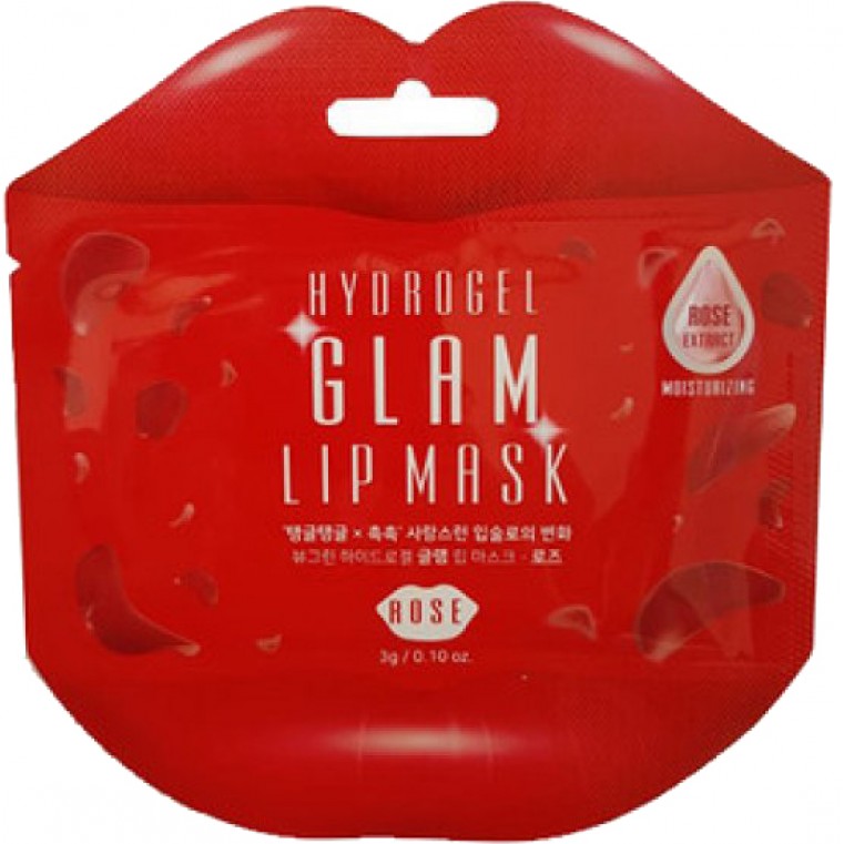 BeauuGreen Hydrogel Glam Lip Mask Rose Патчи для губ гидрогелевые  с розой