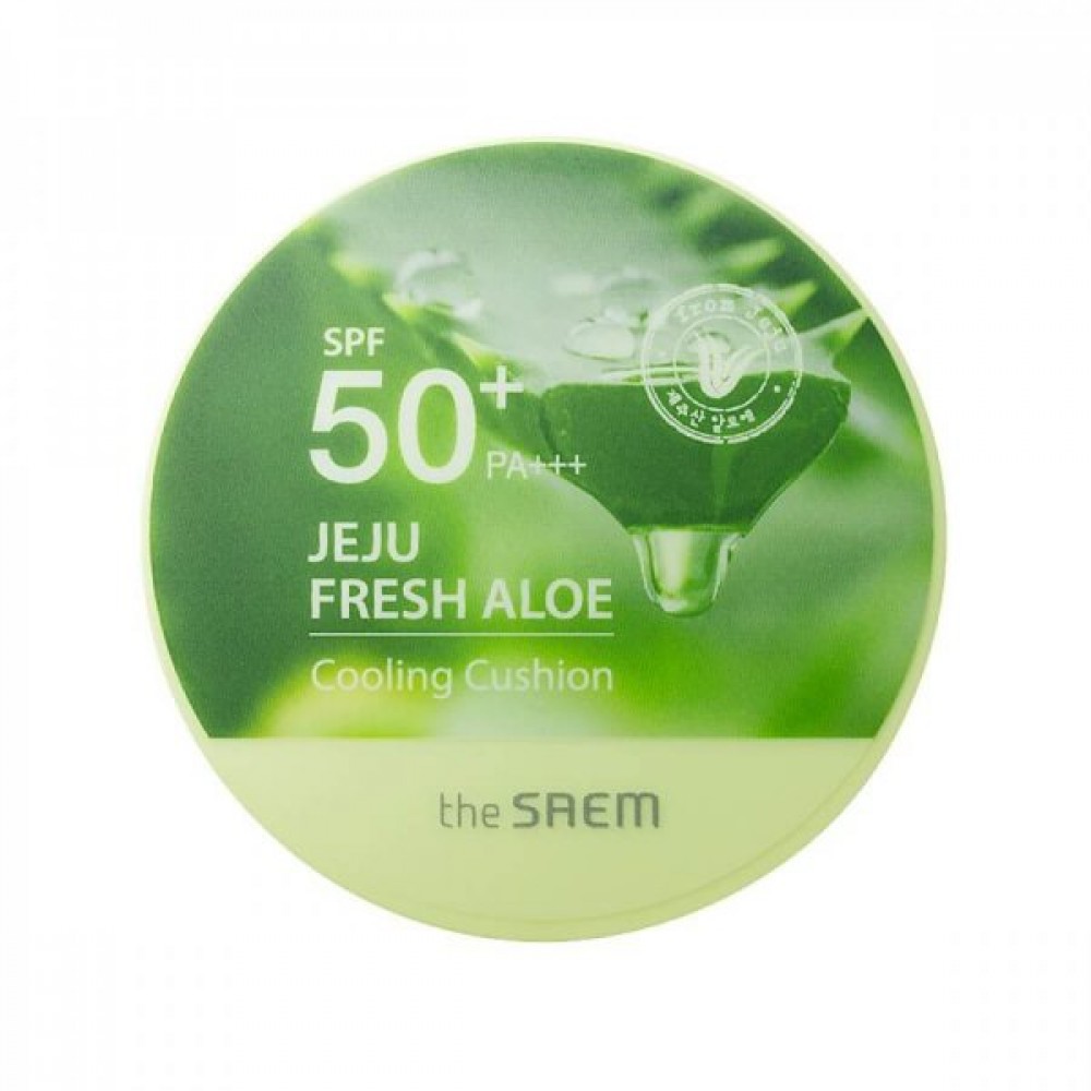 The Saem Jeju Fresh Aloe Cooling Cushion Natural Beige Кушон охлаждающий с алоэ вера SPF50+ PA+++