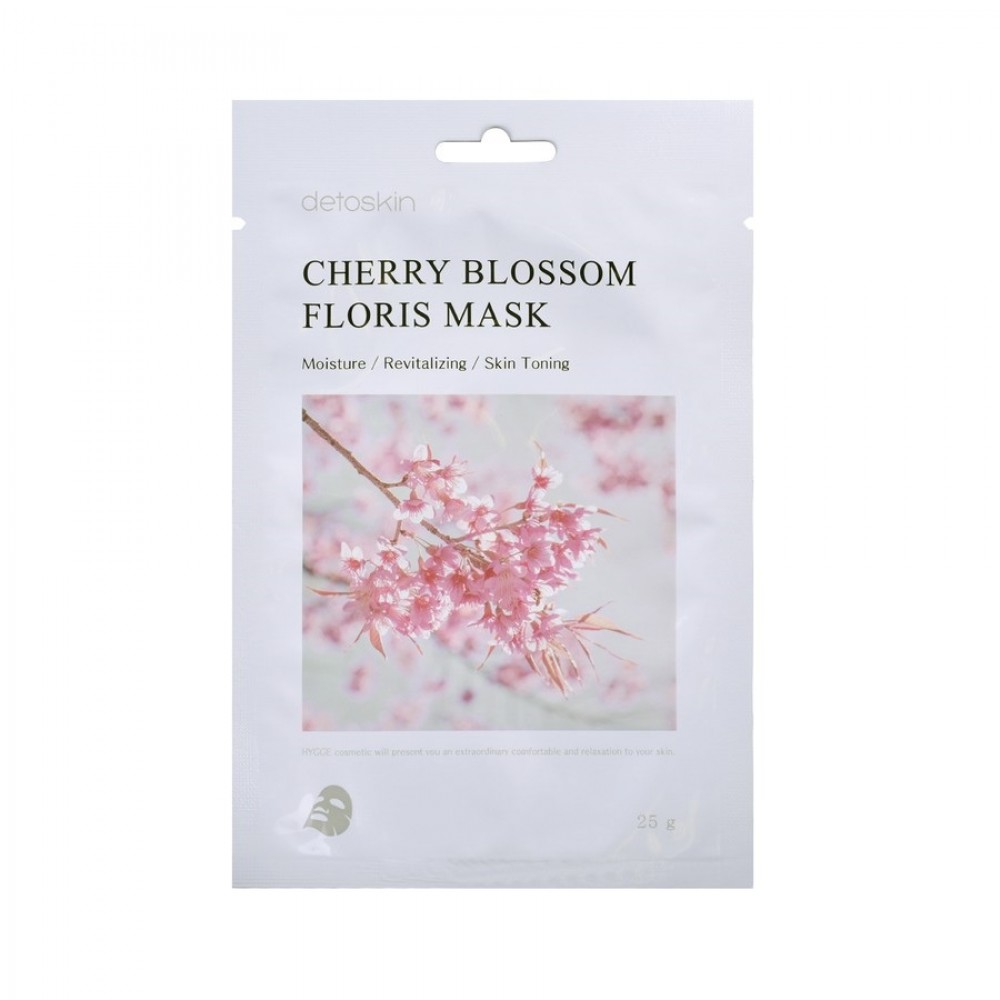 detoskin Cherry Blossom Floris Mask Тканевая маска цветочная с экстрактом сакуры