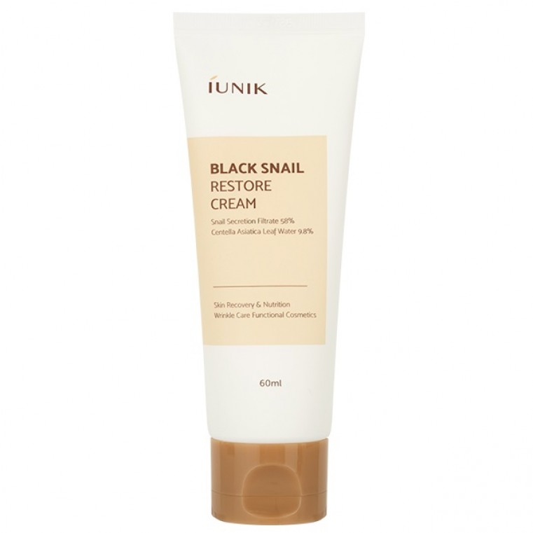 iUNIK Black Snail Restore Cream Восстанавливающий антивозрастной крем для лица с муцином черной улитки
