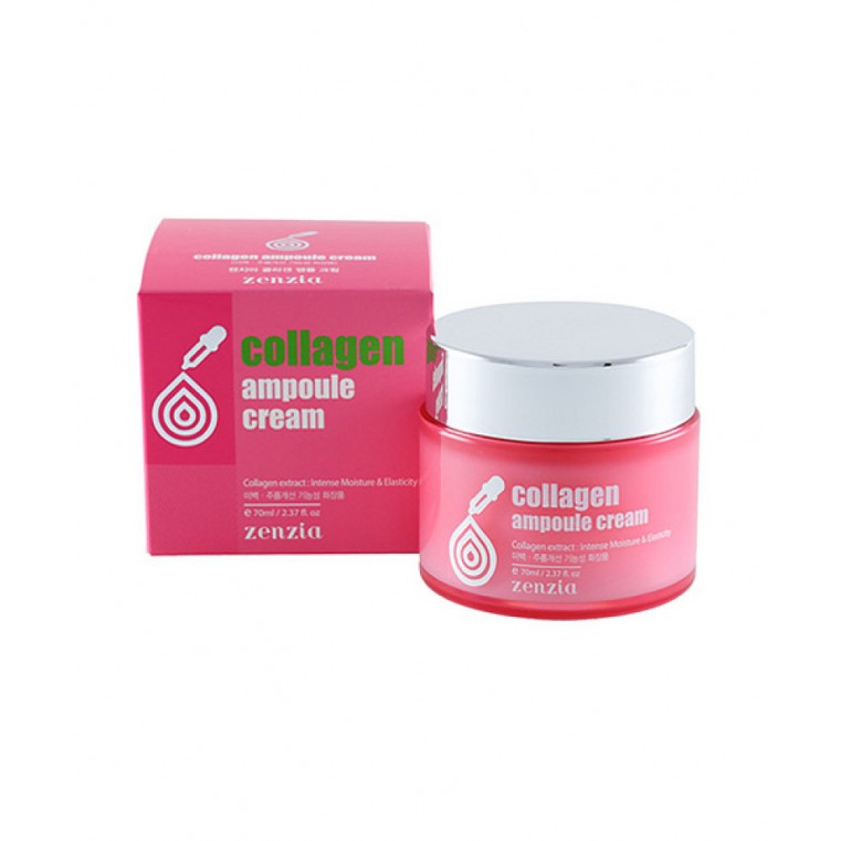 Jigott Zenzia Collagen Ampoule Cream Ампульный крем для интенсивного увлажнения и регенерации лица с коллагеном