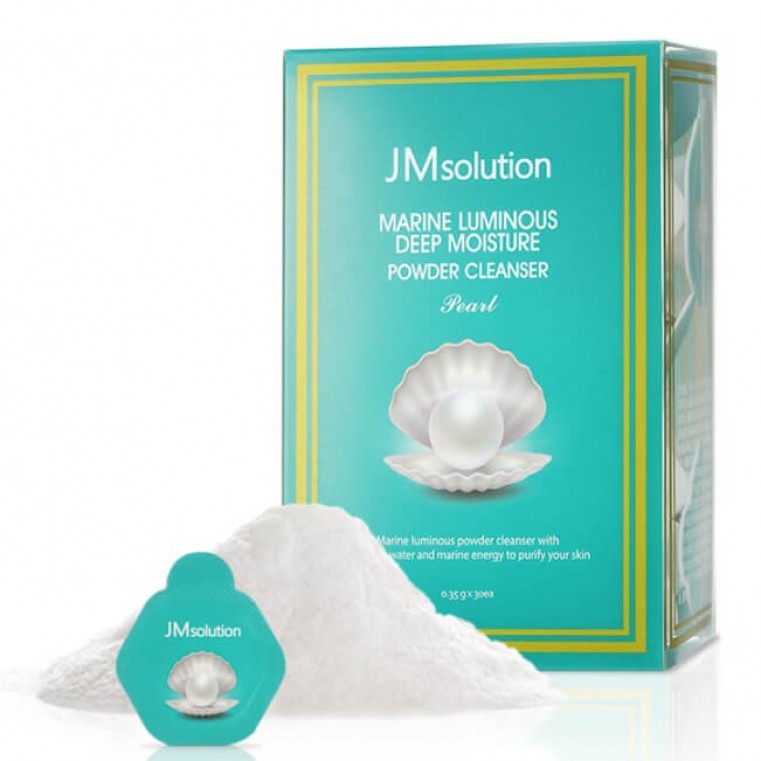 JM Solution Marine Luminous Deep Moisture Powder Cleanser Pearl Увлажняющая энзимная пудра для умывания с жемчугом 