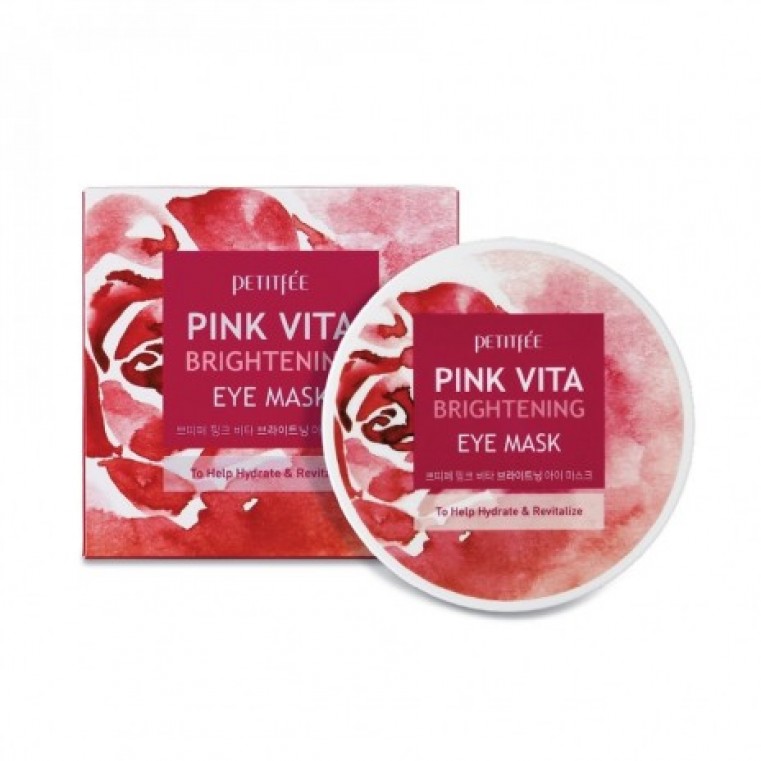 Petitfee Pink Vita Brightening Eye Mask Осветляющие интенсивно увлажняющие патчи