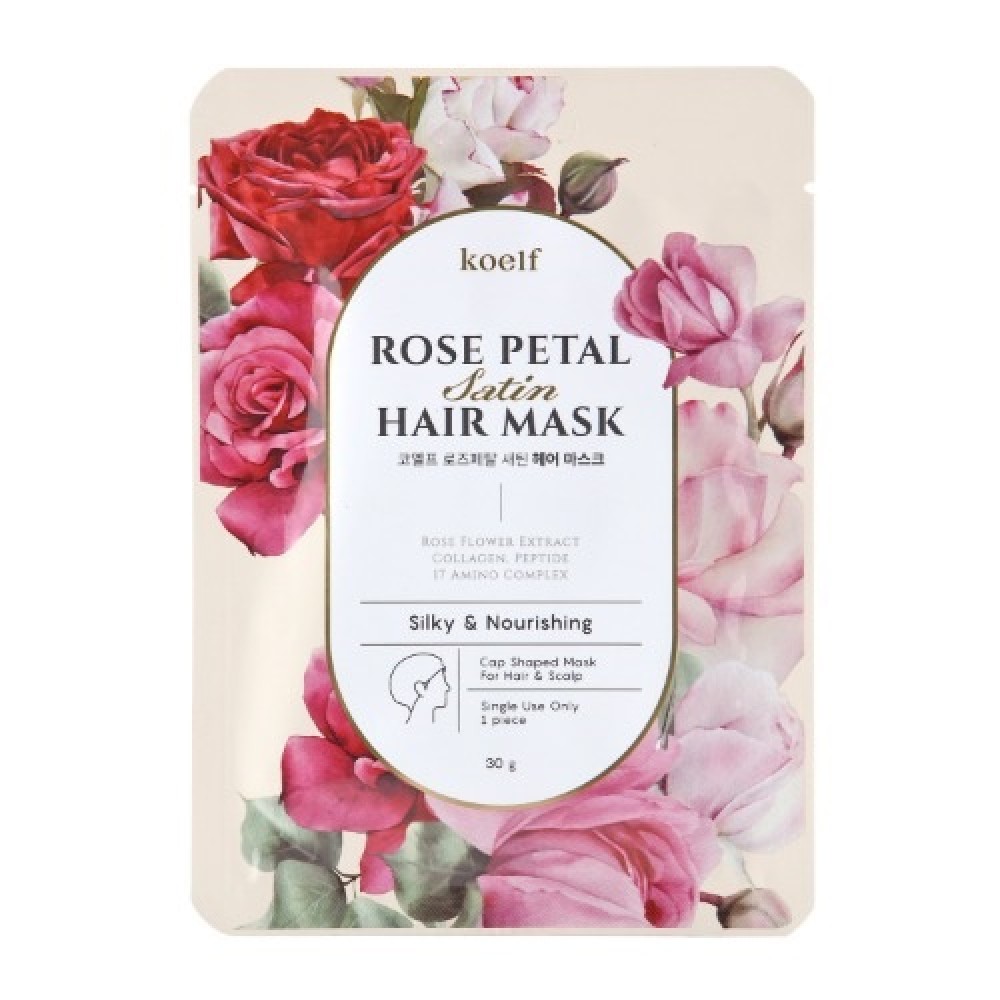 KOELF Rose Petal Satin Hair Mask Маска-шапочка для волос с экстрактом розы