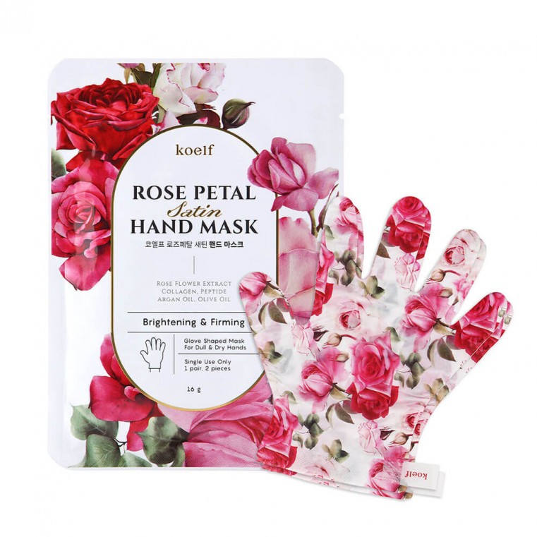 Koelf Rose Petal Satin Hand Mask Маска-перчатки для рук с экстрактом розы 