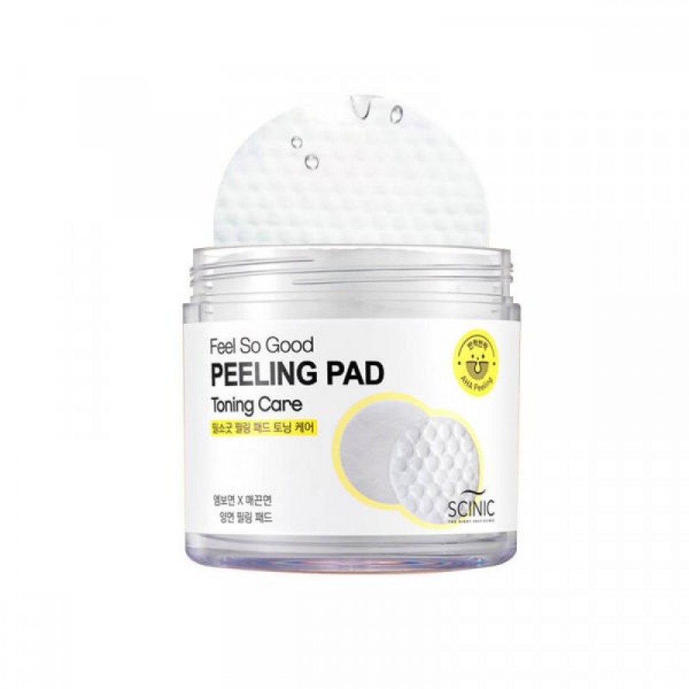 Scinic Feel So Good Peeling Pad Пилинг-спонжи очищающие с АНА кислотами для тонуса кожи