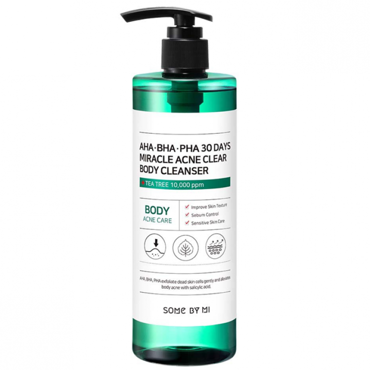 Some By Mi AHA-BHA-PHA 30 Days Miracle Acne Clear Body Cleanser Очищающий гель для кожи тела с кислотами и экстрактом чайного дерева