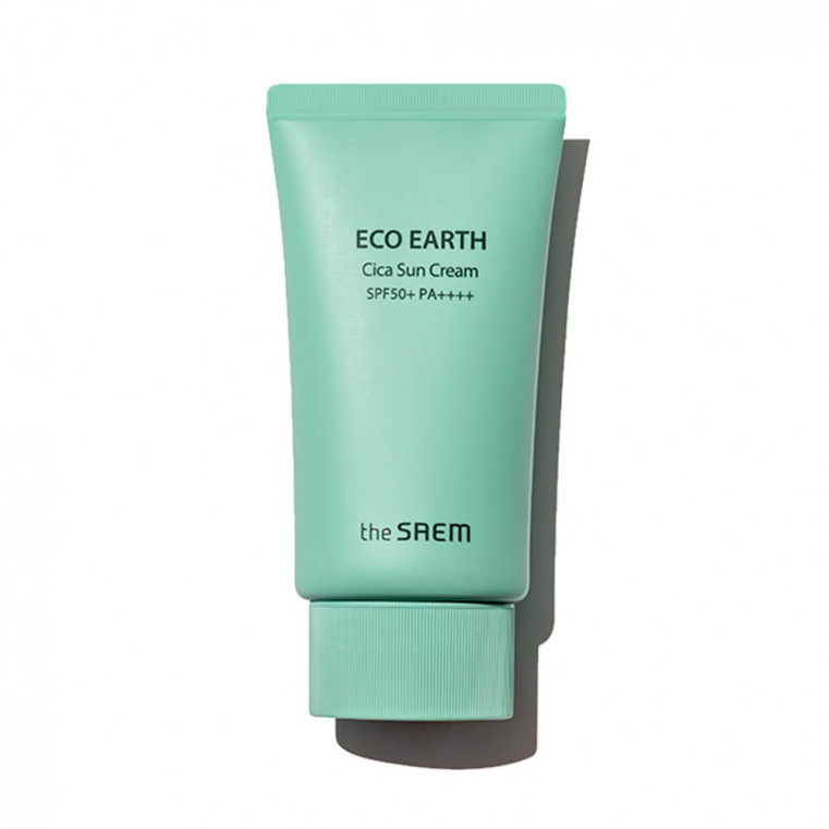 The Saem Eco Earth Cica Sun Cream Солнцезащитный крем для чувствительной кожи SPF 50+ PA++++
