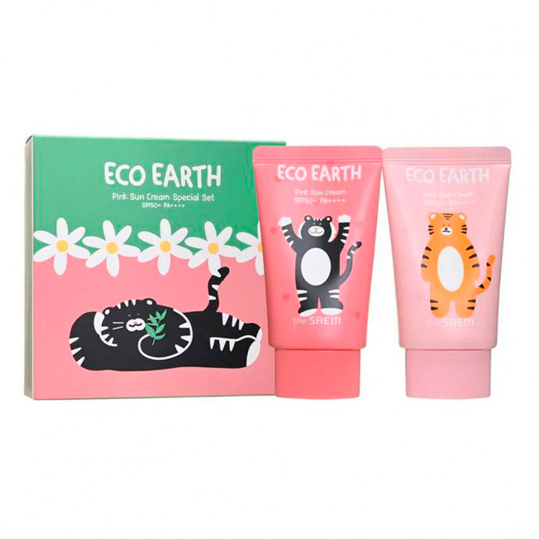 The Saem Eco Earth Pink Sun Cream Special Set Лимитированный набор солнцезащитных кремов