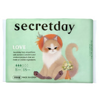 Secret Day LOVE S SIZE Ультратонкие дышащие прокладки, 21 см