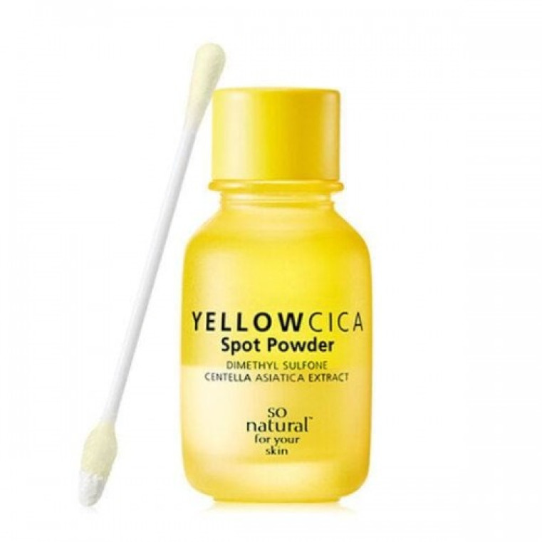 SO NATURAL YELLOW CICA Spot Powder Двухслойная сыворотка точечного применения для проблемной кожи с каламином, 17мл.